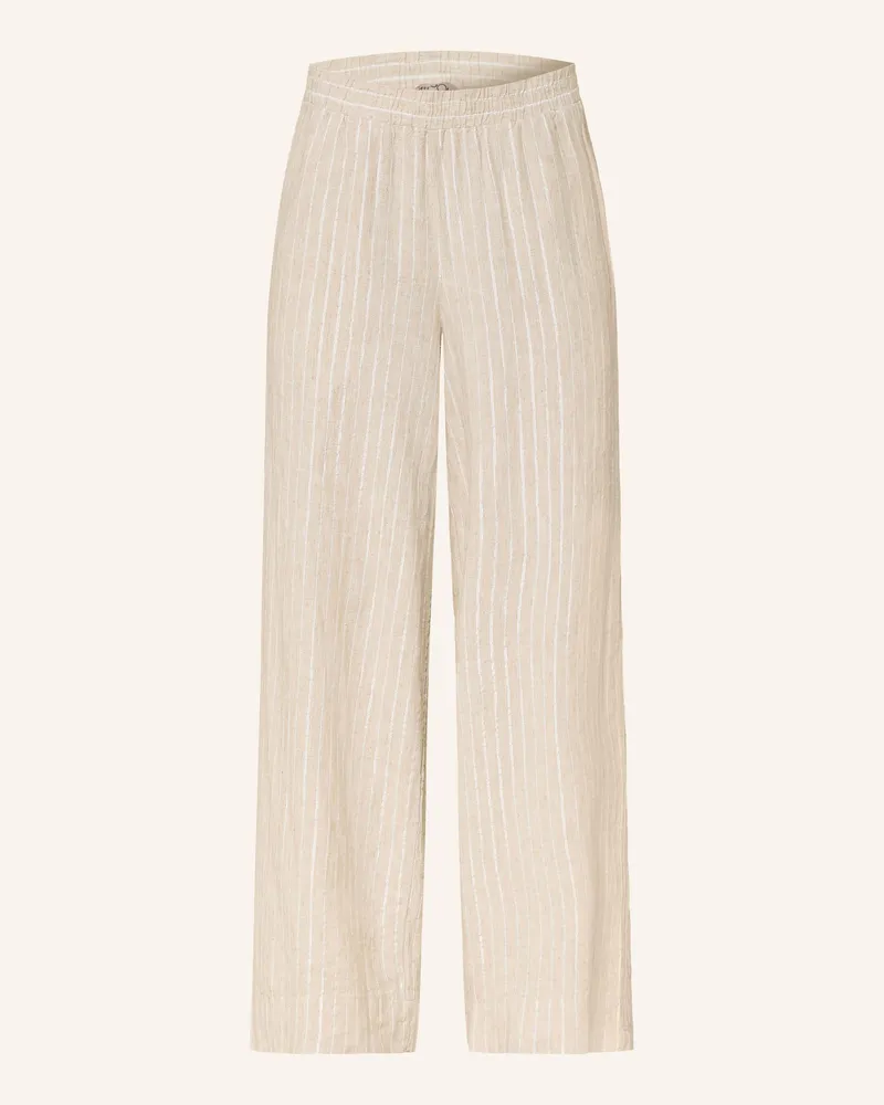 Cartoon Marlenehose Mit Glitzergarn beige Hellbraun