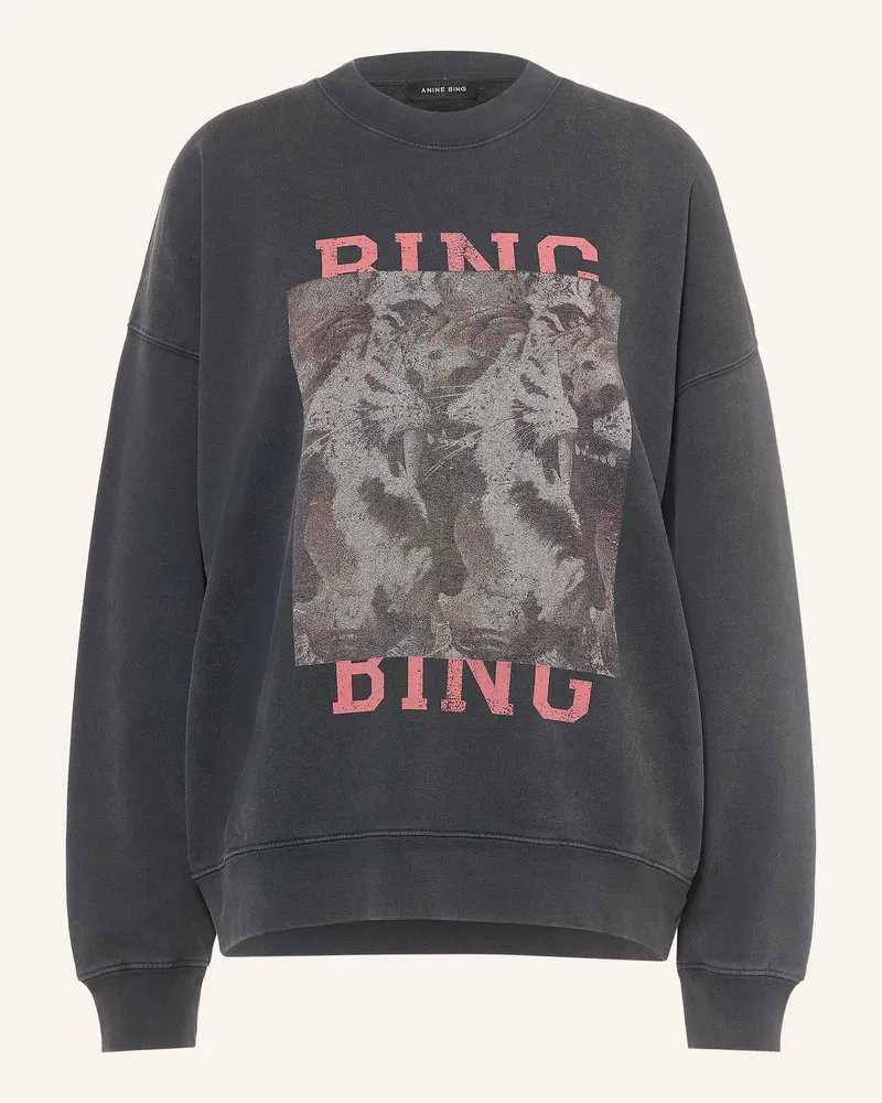 Anine Bing Sweatshirt Miles schwarz Dunkelgrau