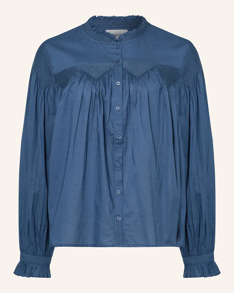 ba&sh Bluse Tonia Mit Rüschen blau Blau