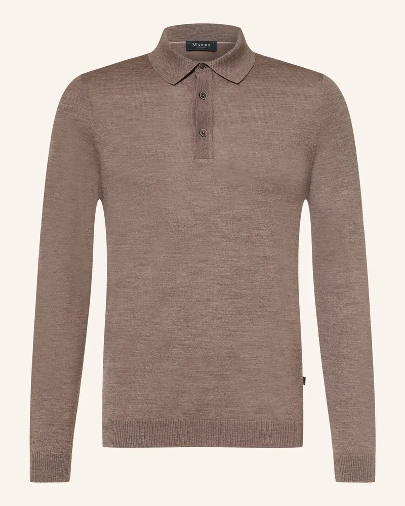 Maerz Strick-Poloshirt braun Beige