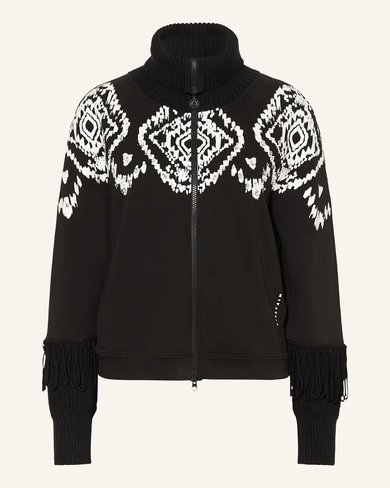 Sportalm Sweatjacke mit Pailletten und Schmucksteinen Schwarz