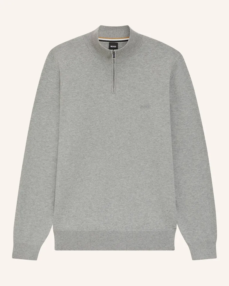 HUGO BOSS Pullover Padro-L Regular Fit silber Silber