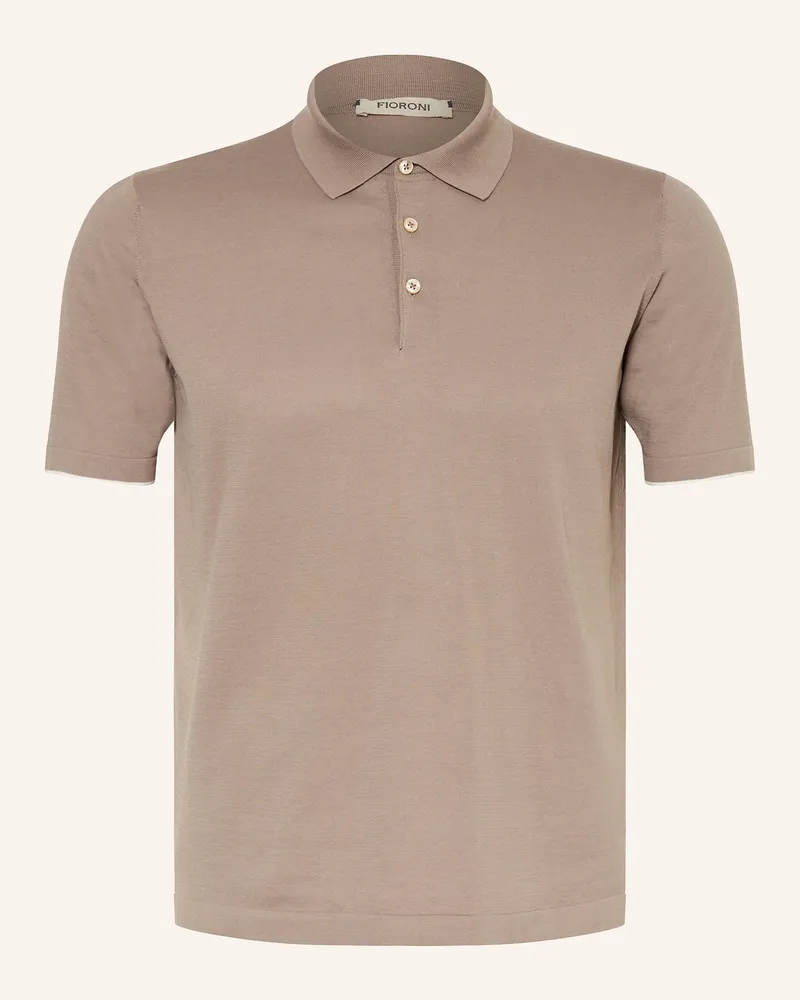 FIORONI Strick-Poloshirt Braun