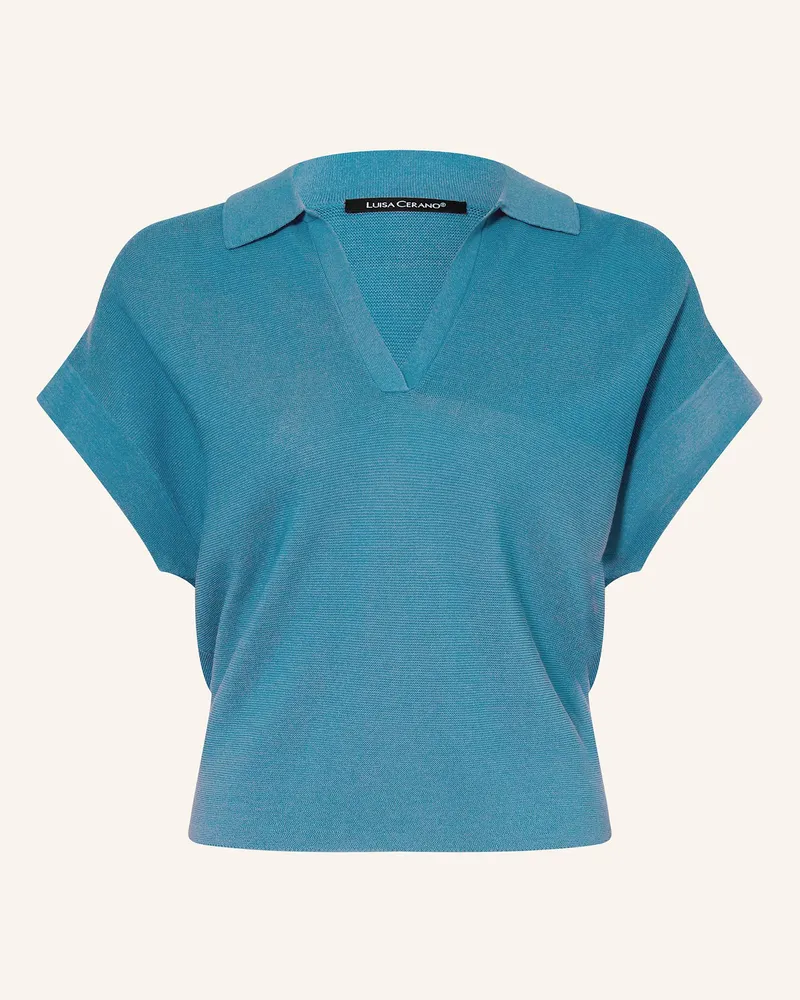 Luisa Cerano Strick-Poloshirt Petrol