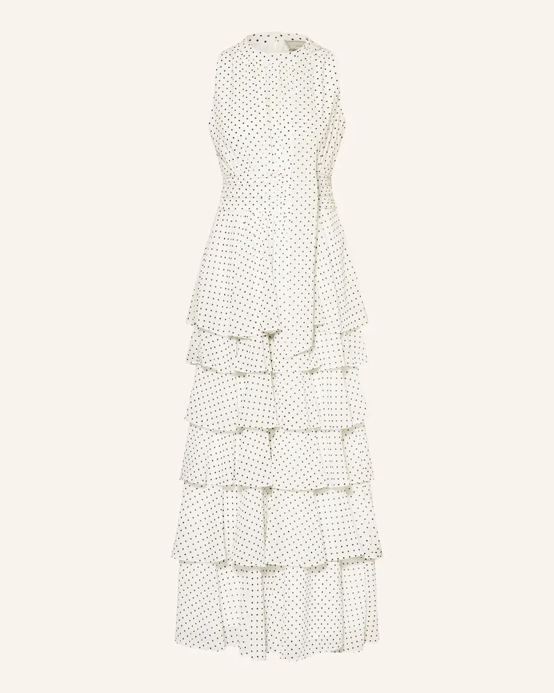 Neo Noir Kleid MARLI mit Volants und integrierter Schluppe Weiss