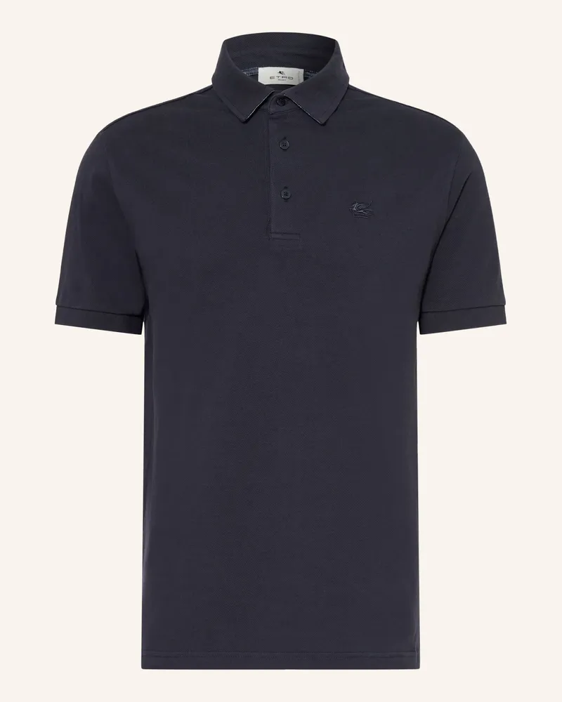 Etro Piqué-Poloshirt blau Dunkelblau