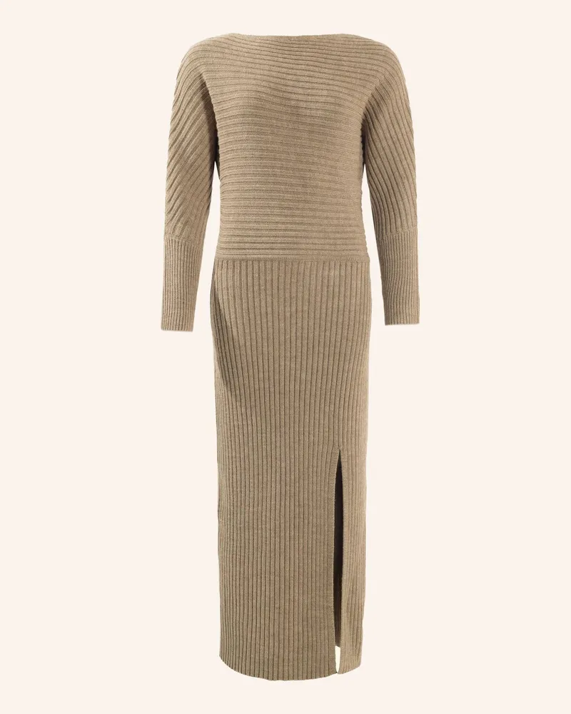 ADLYSH Kleid STRICKKLEID MIT MERINOWOLLE Braun