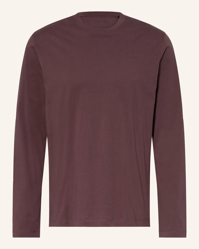 Schiesser Schlafshirt Mix + Relax rot Dunkelbraun