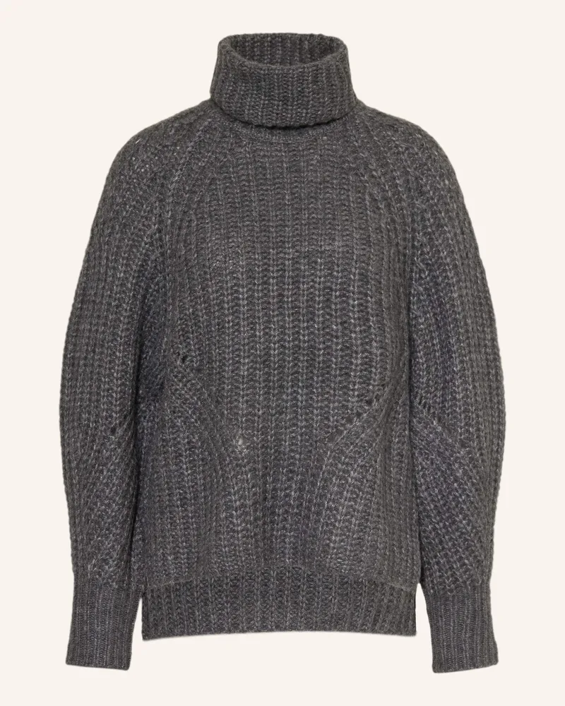 Mrs & HUGS Rollkragenpullover Aus Cashmere grau Dunkelgrau