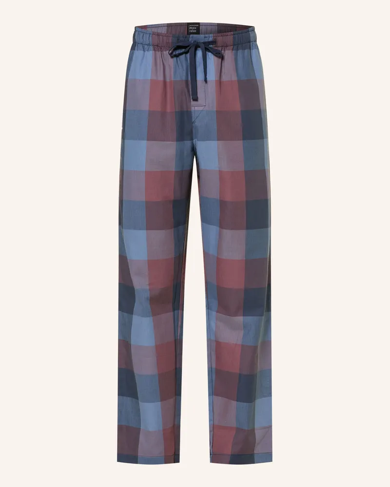Schiesser Schlafhose Mix+Relax blau Dunkelbraun