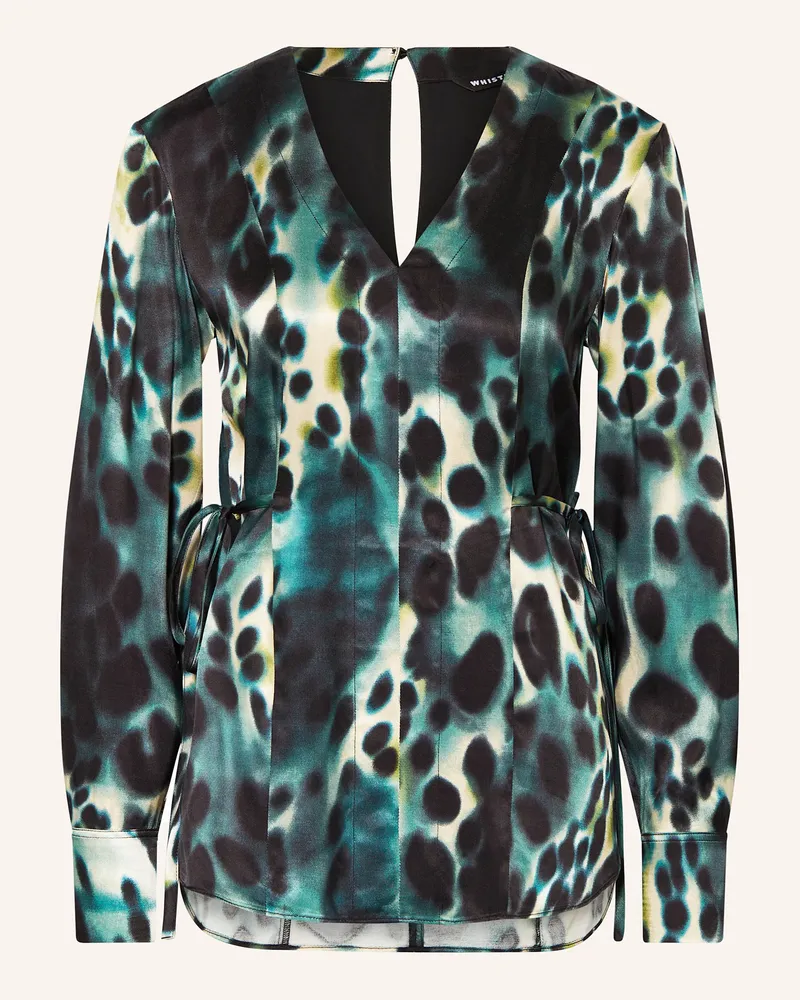Whistles Blusenshirt aus Satin Dunkelgrün