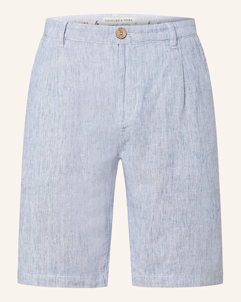 colours & sons Chinoshorts mit Leinen Hellblau