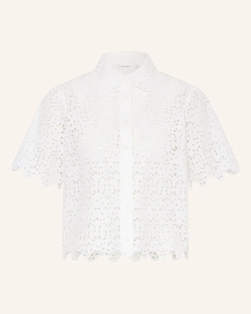 Frame Denim Bluse THE DECO aus Lochspitze Weiss