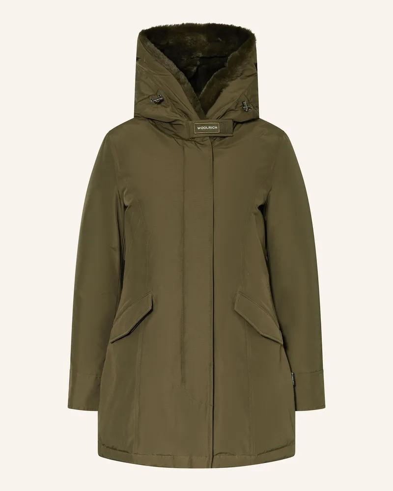 Woolrich Daunenjacke BEAKER mit Kunstpelz Khaki