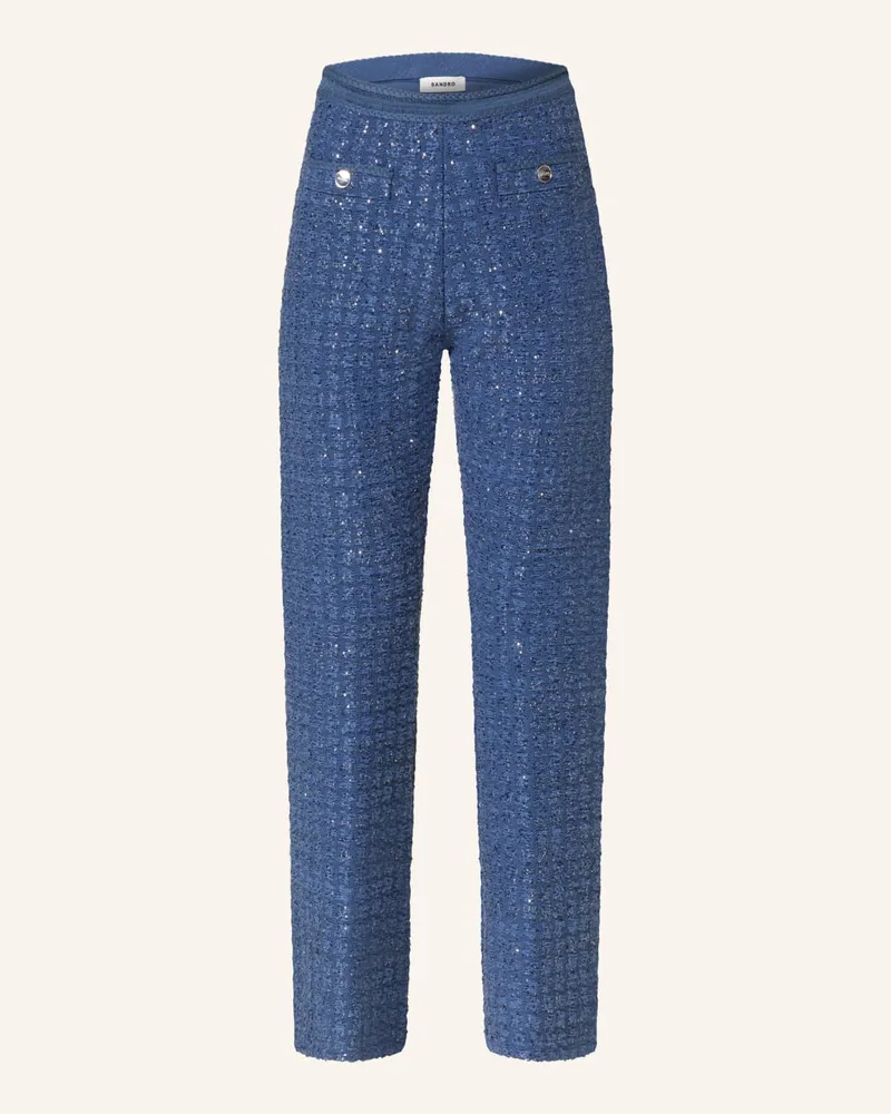 Sandro Strickhose mit Pailletten Blau