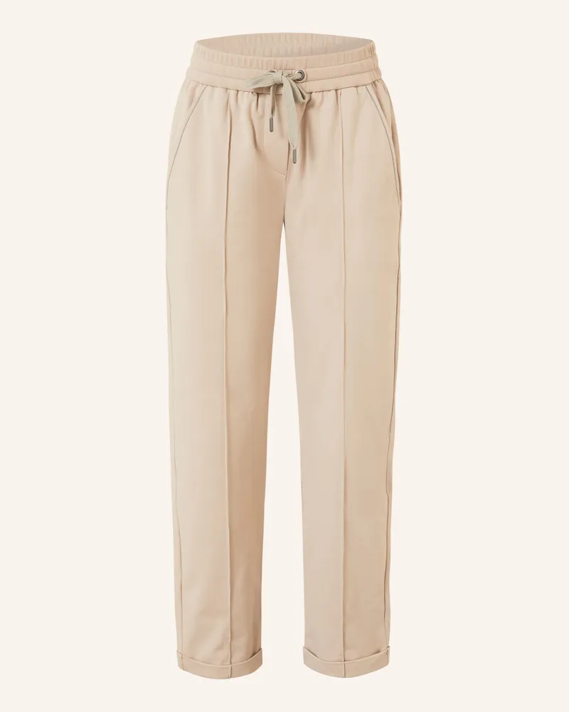 Brunello Cucinelli Hose Im Joggingstil Mit Schmucksteinen beige Hellbraun
