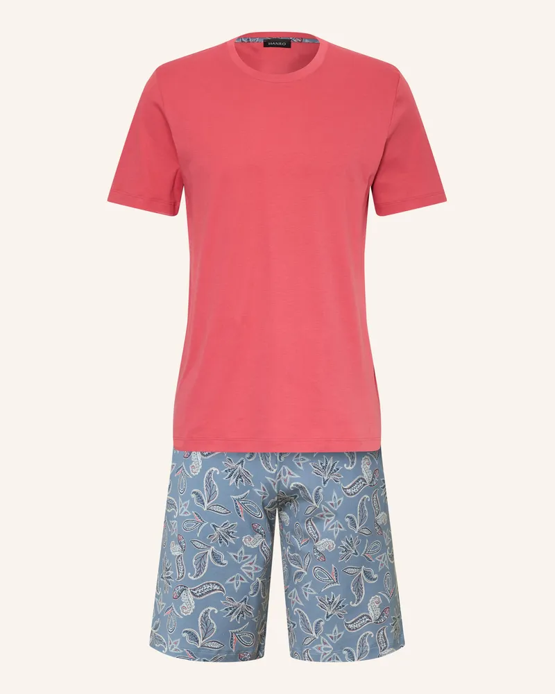 Hanro Shorty-Schlafanzug NIGHT & DAY Dunkelrot