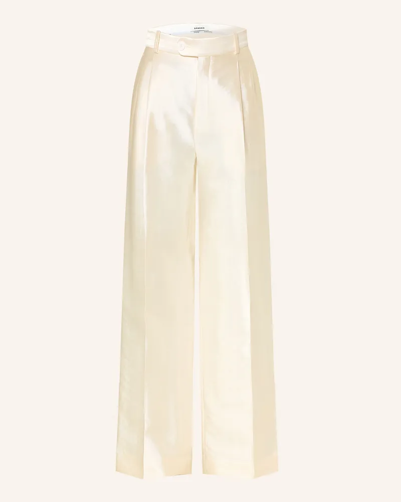 Sandro Marlenehose Aus Satin beige Ecru