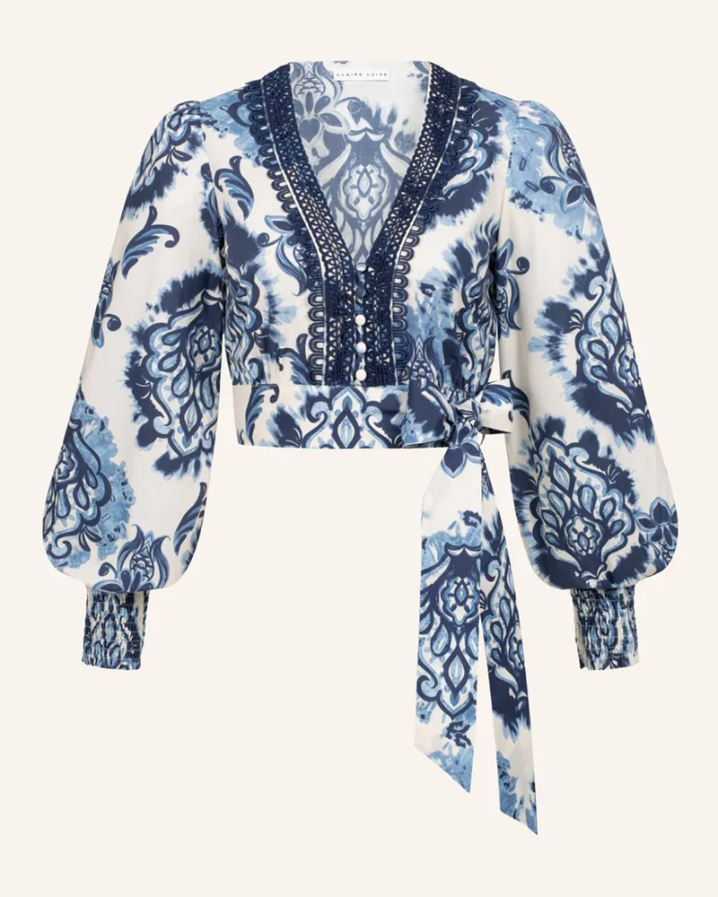 CLAIRE LUISE Bluse mit Borte Blau