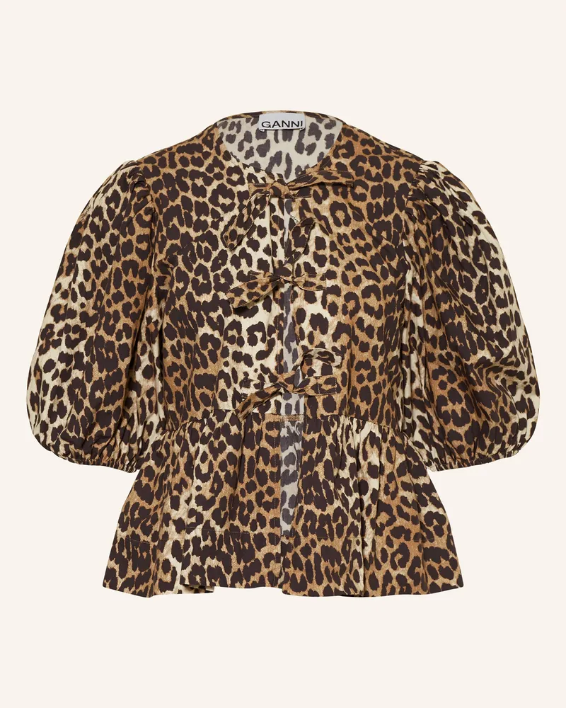 Ganni Blusentop Hellbraun