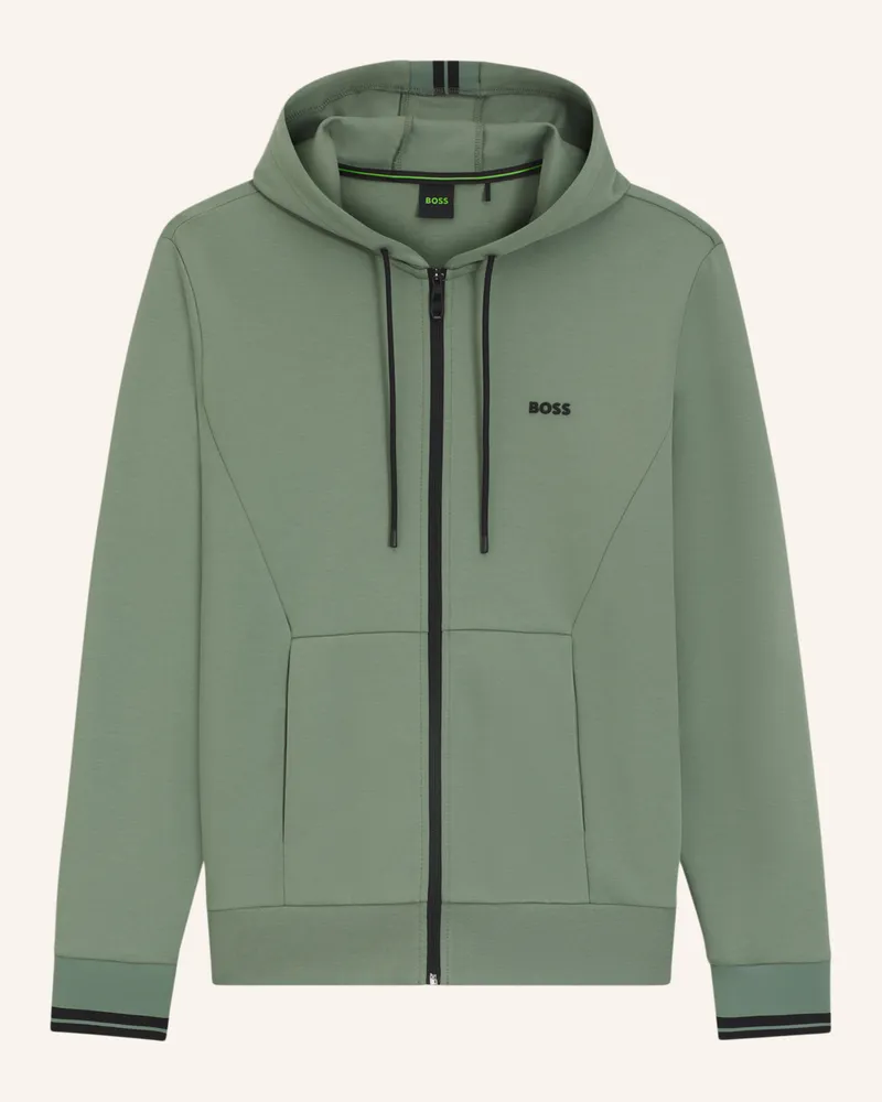 HUGO BOSS Sweatshirt FZ HOODIE ZONE Regular Fit Hellgrün