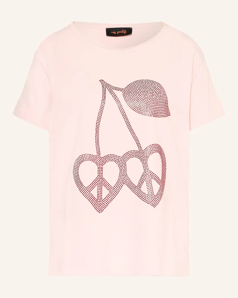 Miss Goodlife T-Shirt Mit Schmucksteinen rosa Hellrosa