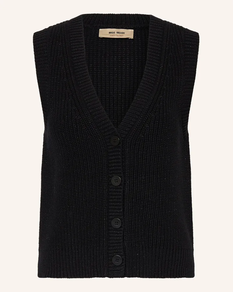 Mos Mosh Strickweste Mmkirby Mit Glitzergarn schwarz Schwarz