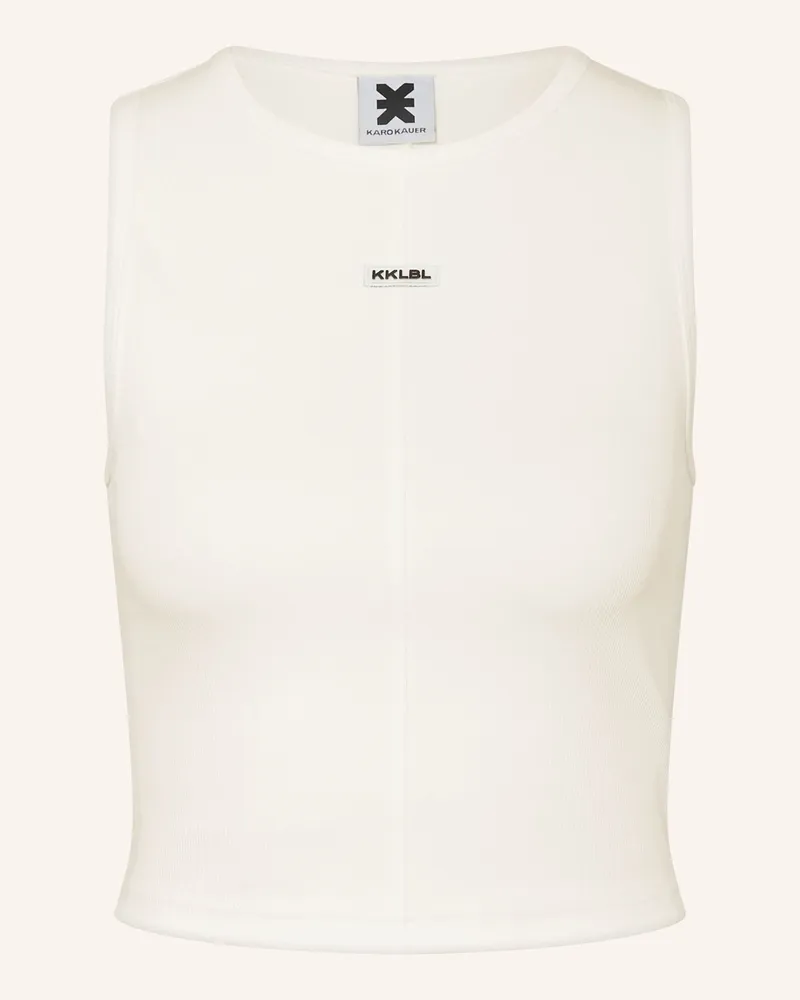 Karo Kauer Cropped-Top Ecru