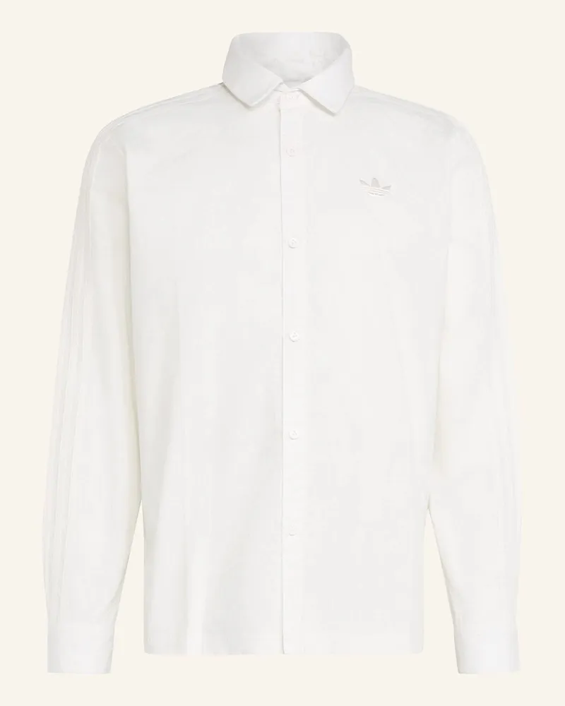 adidas 3-Streifen Hemd, Knopfleiste weiss Weiss