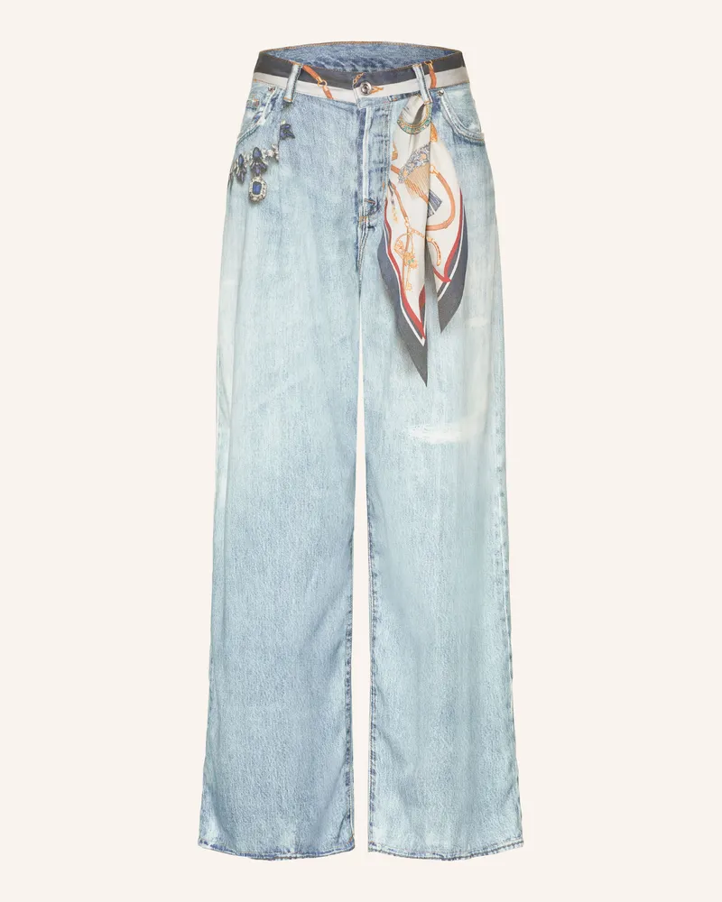 Liu Jo Wide Leg Jeans Mit Schmucksteinen blau 79215