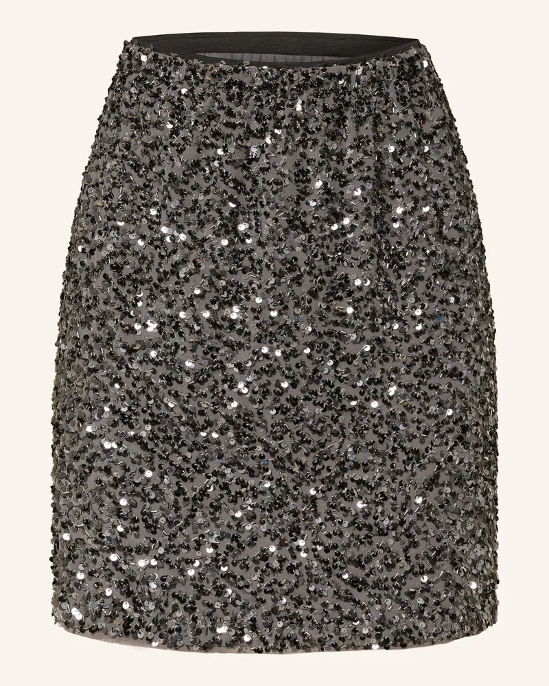 COMMA Rock mit Pailletten Dunkelgrau