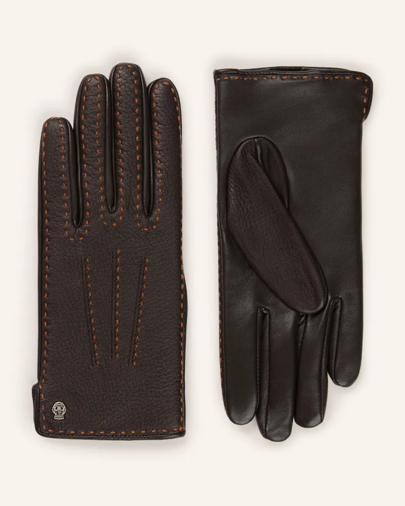 Roeckl Lederhandschuhe Nottingham braun Dunkelbraun