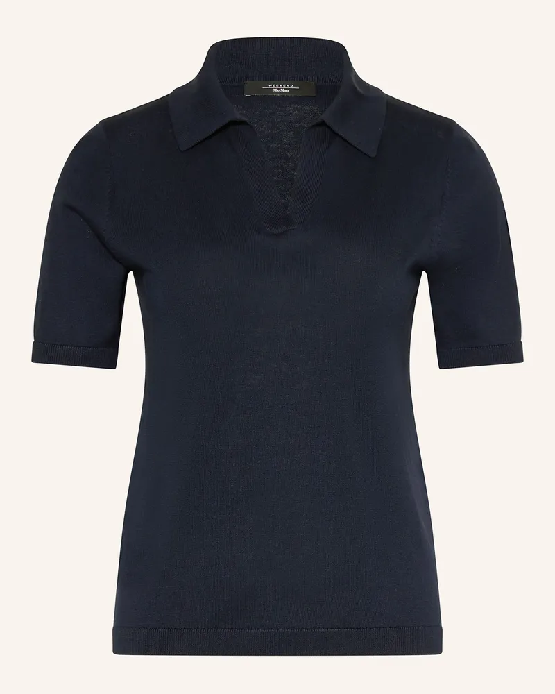 Max Mara Strick-Poloshirt RONCOLO mit Seide Dunkelblau