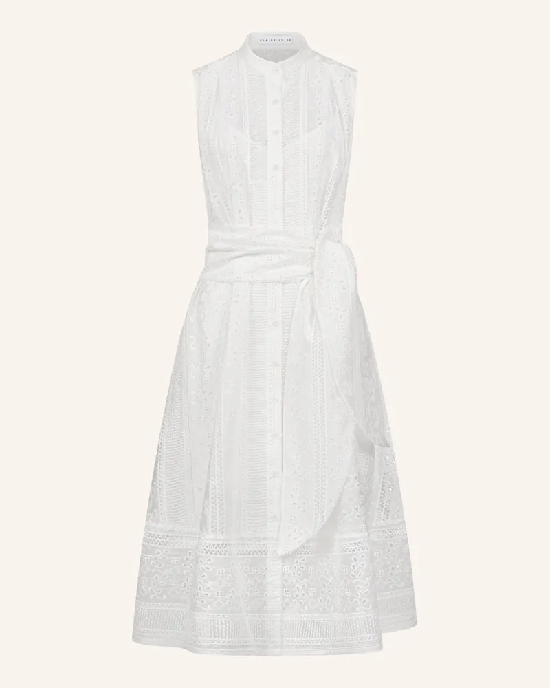 CLAIRE LUISE Midikleid Hochgeschlossen Ecru