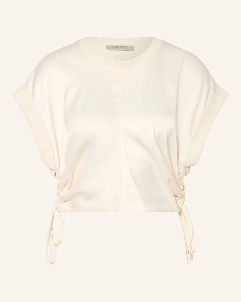 AllSaints T-Shirt Mira Im Materialmix weiss Creme