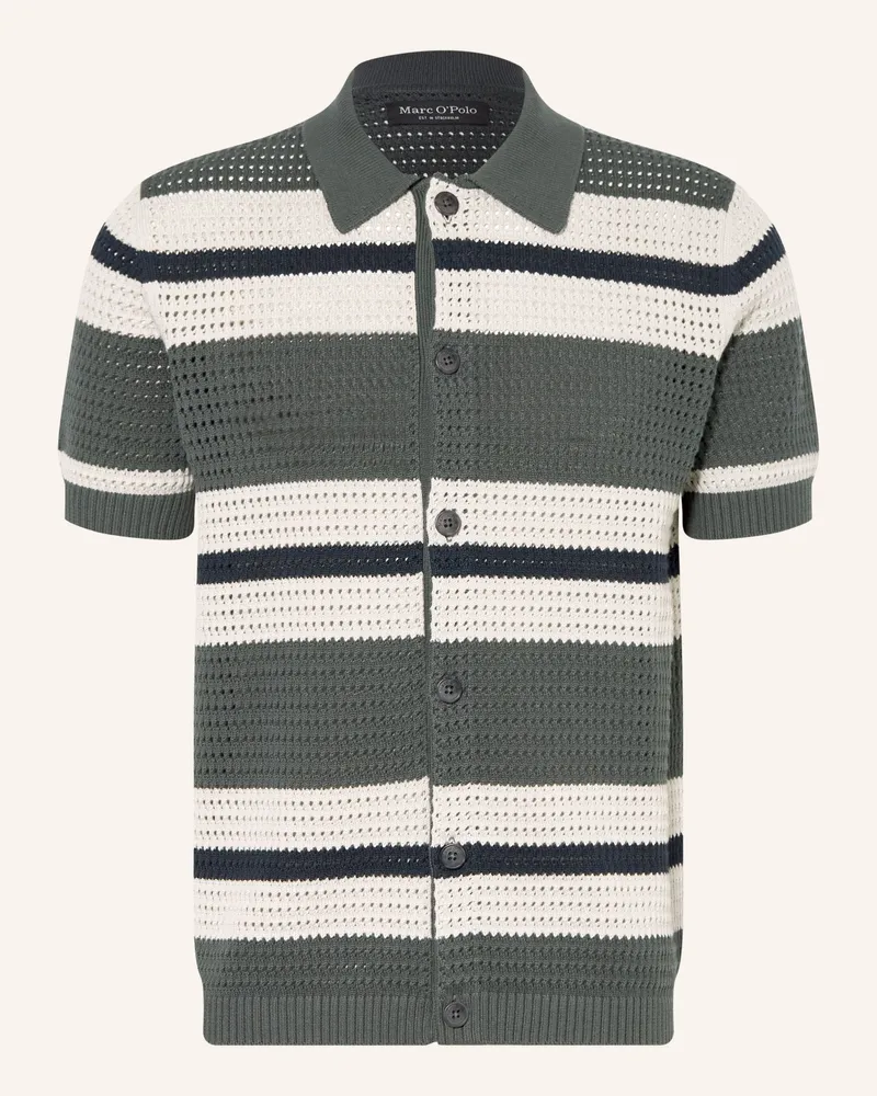 Marc O'Polo Strick-Poloshirt gruen Khaki