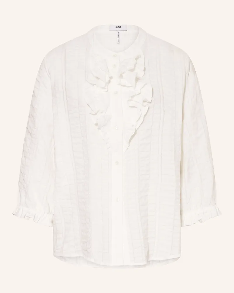 cinque Bluse Ciphilipa Mit Rüsche Und 3/4-Arm weiss Weiss