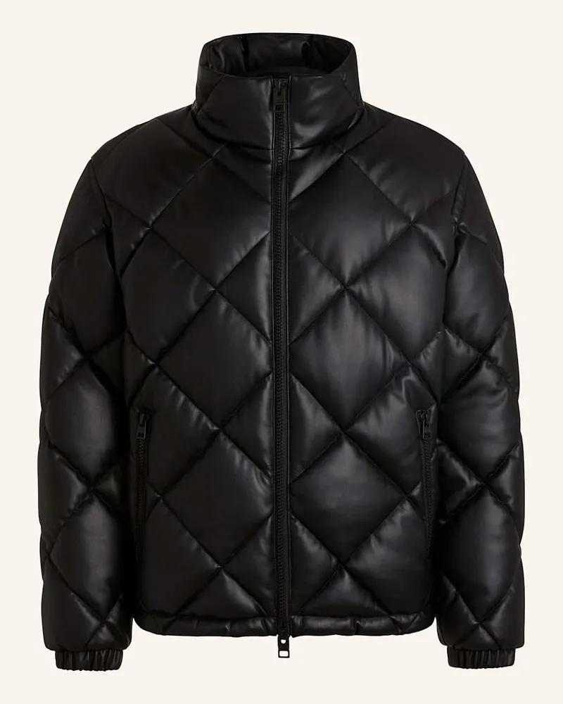 HUGO BOSS Steppjacke BORIN in Lederoptik Schwarz