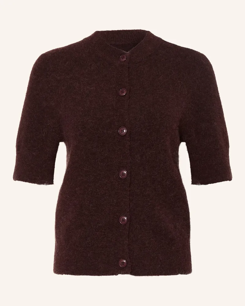 Samsøe & Samsøe Strickjacke SANOURA mit Merinowolle und Alpaka Dunkelrot