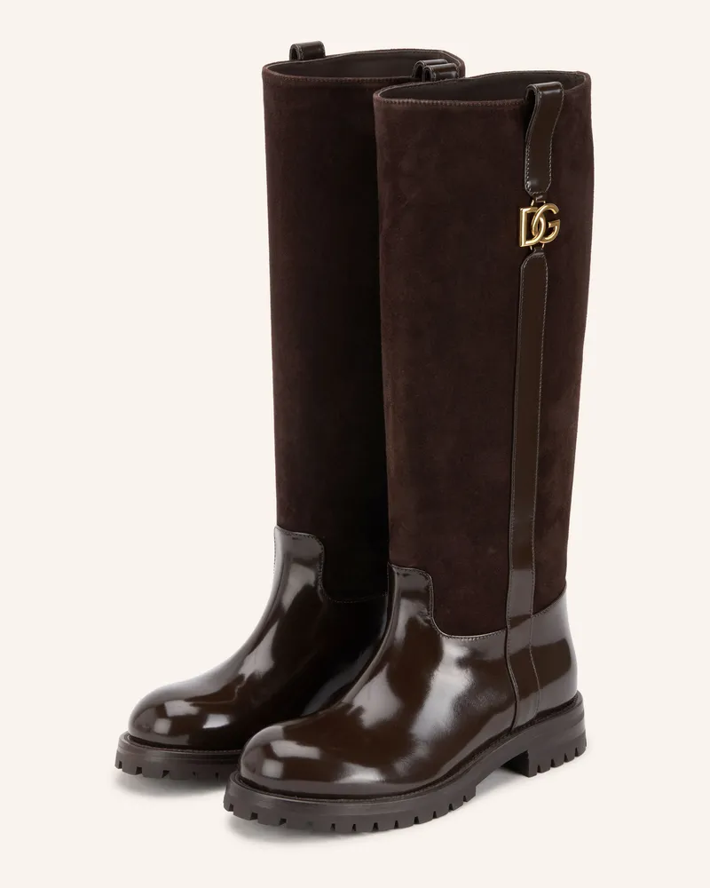 Dolce & Gabbana Stiefel braun Dunkelbraun