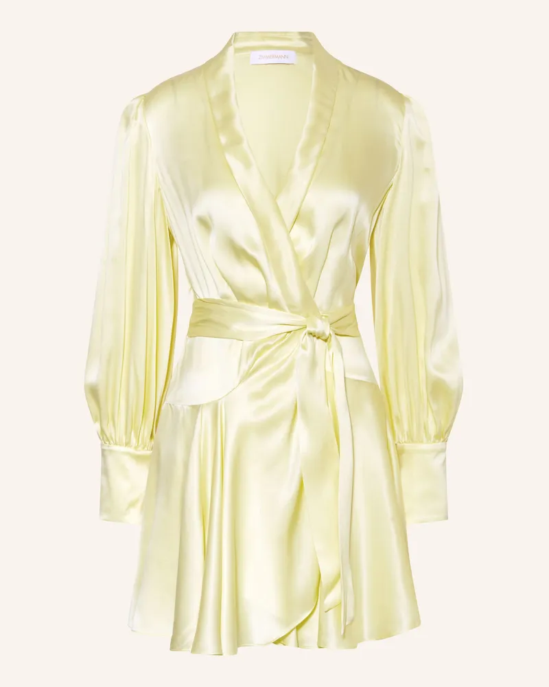 Zimmermann Wickelkleid Aus Seide gelb Hellgelb
