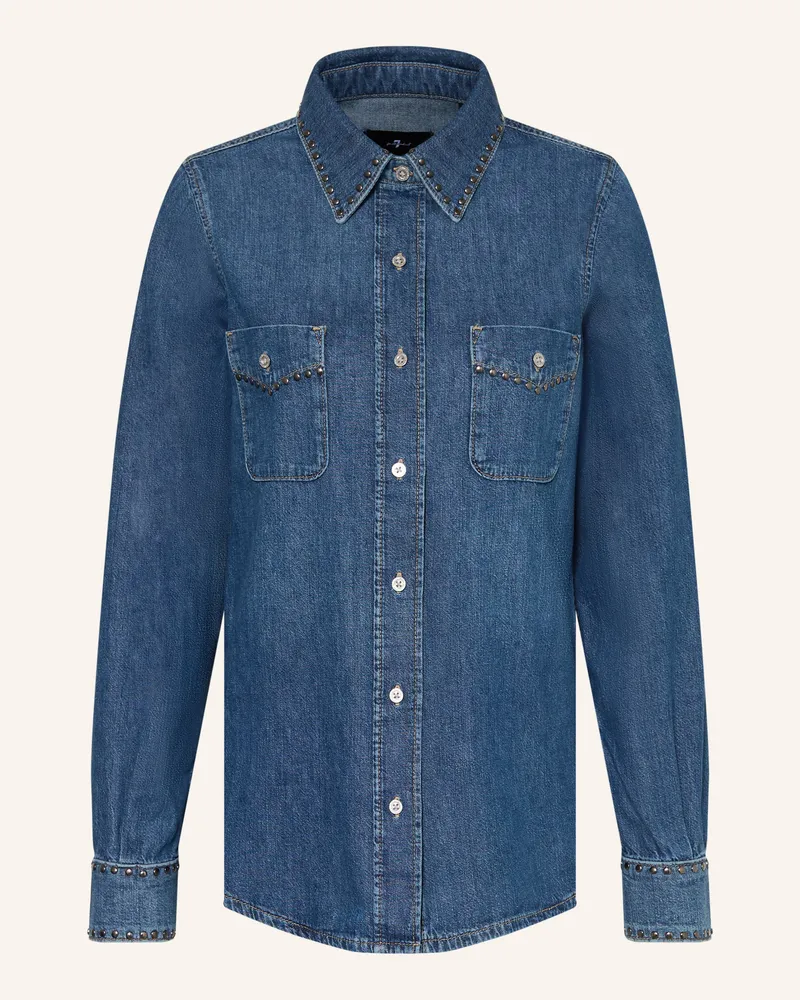 7 for all mankind Jeansbluse Western Mit Nieten blau 21c