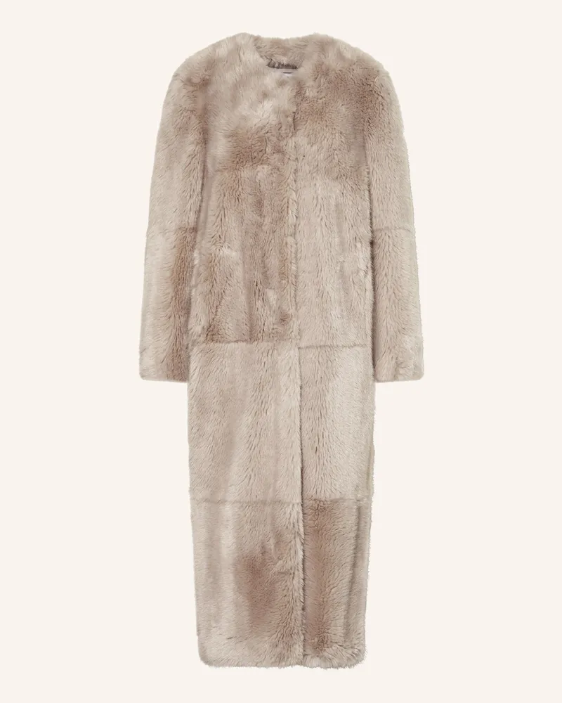 STAND Kunstfell-Mantel HILMA Hellgrau