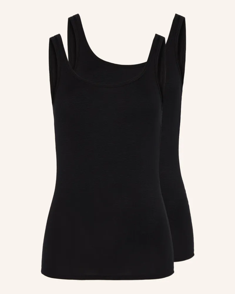 Schiesser 2er-Pack Tops Modal Essentials schwarz Schwarz