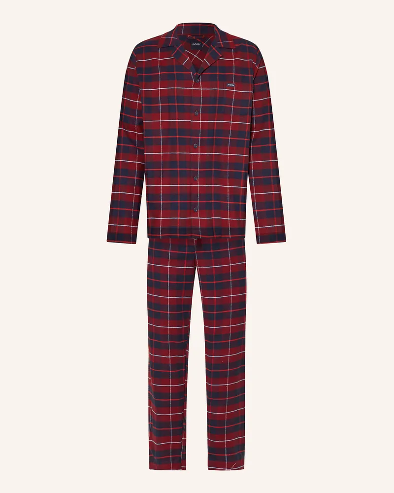 Jockey Schlafanzug EVERYDAY aus Flanell Dunkelrot