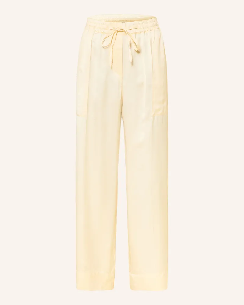Sandro Marlenehose aus Satin Hellgelb
