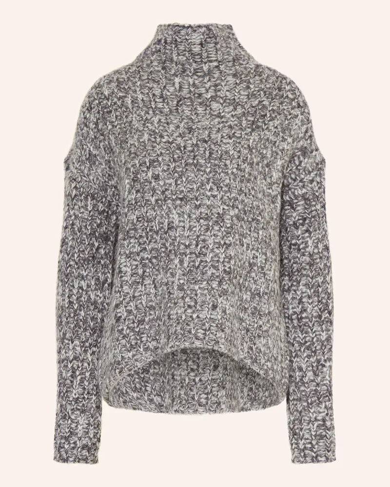 Mrs & HUGS Pullover Mit Alpaka grau Dunkelgrau