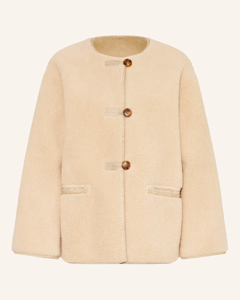 Mrs & HUGS Teddyfell-Jacke beige Creme