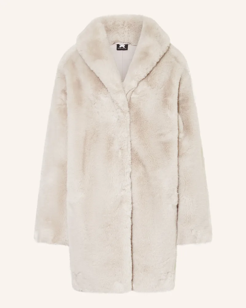 Karo Kauer Kunstfell-Mantel Grau