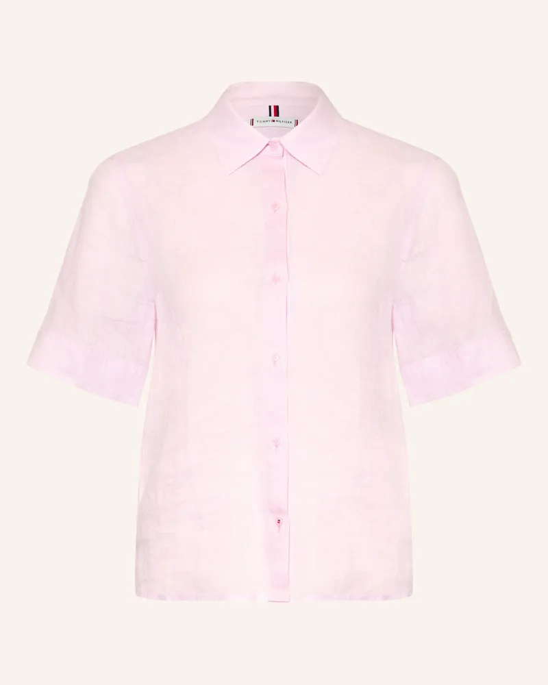 Tommy Hilfiger Hemdbluse Aus Leinen rosa Hellrosa